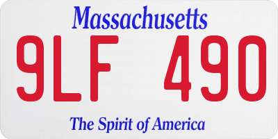 MA license plate 9LF490