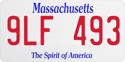 MA license plate 9LF493