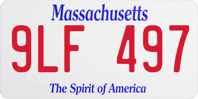 MA license plate 9LF497
