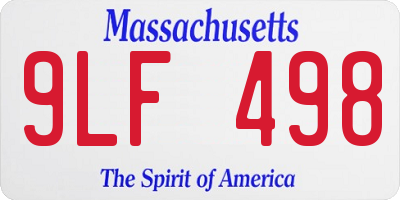 MA license plate 9LF498