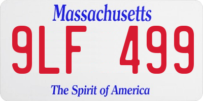 MA license plate 9LF499