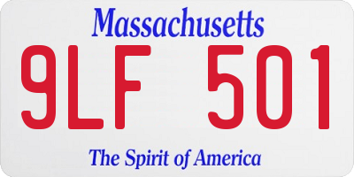 MA license plate 9LF501