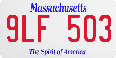 MA license plate 9LF503
