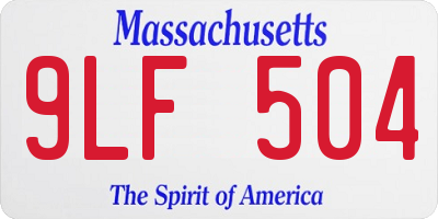 MA license plate 9LF504