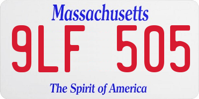 MA license plate 9LF505