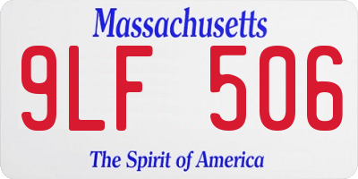 MA license plate 9LF506