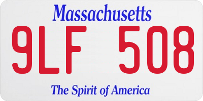 MA license plate 9LF508