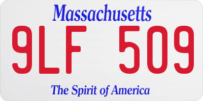 MA license plate 9LF509