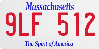 MA license plate 9LF512