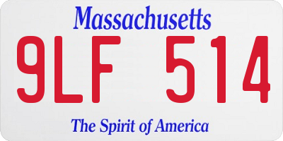 MA license plate 9LF514