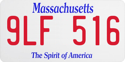 MA license plate 9LF516