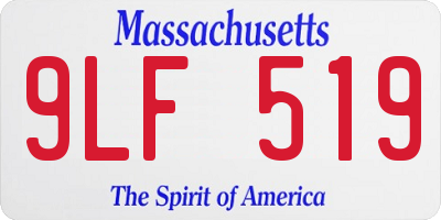 MA license plate 9LF519