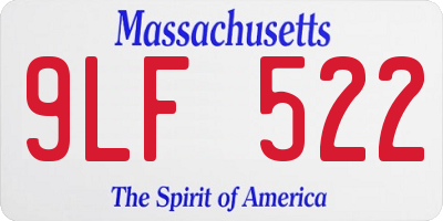 MA license plate 9LF522