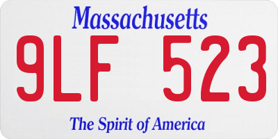 MA license plate 9LF523