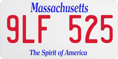 MA license plate 9LF525