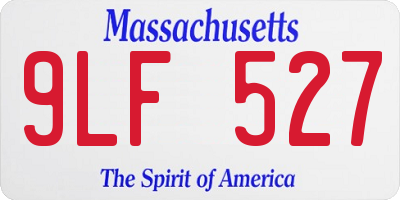 MA license plate 9LF527