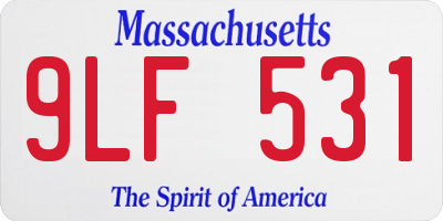 MA license plate 9LF531