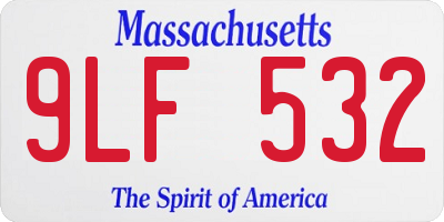 MA license plate 9LF532