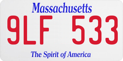 MA license plate 9LF533