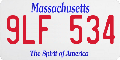 MA license plate 9LF534