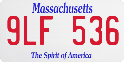 MA license plate 9LF536