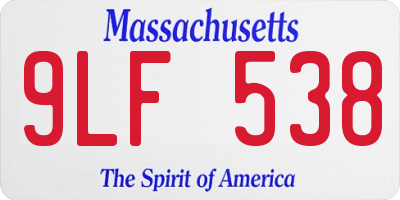 MA license plate 9LF538