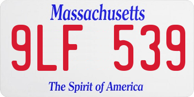 MA license plate 9LF539