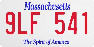 MA license plate 9LF541