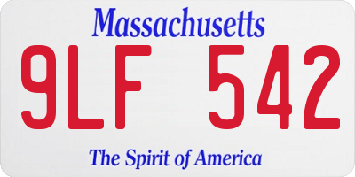 MA license plate 9LF542
