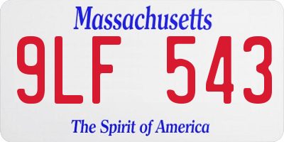 MA license plate 9LF543