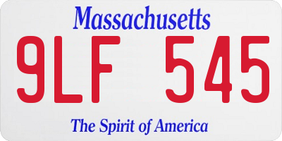 MA license plate 9LF545