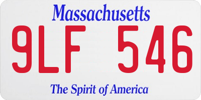 MA license plate 9LF546
