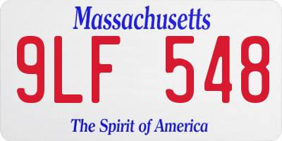 MA license plate 9LF548