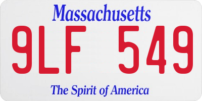 MA license plate 9LF549
