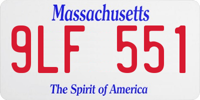 MA license plate 9LF551
