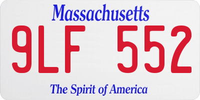 MA license plate 9LF552