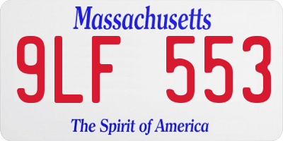 MA license plate 9LF553