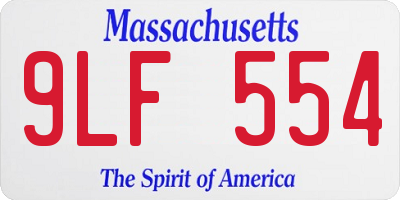 MA license plate 9LF554