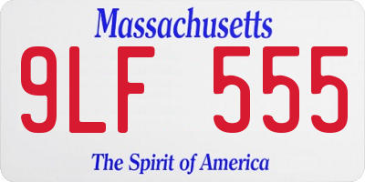 MA license plate 9LF555