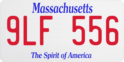 MA license plate 9LF556