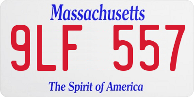 MA license plate 9LF557