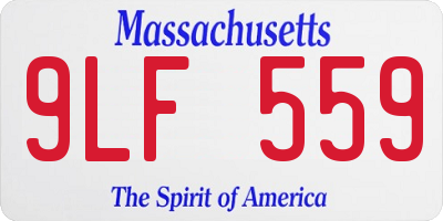 MA license plate 9LF559