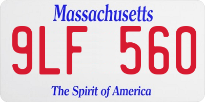 MA license plate 9LF560
