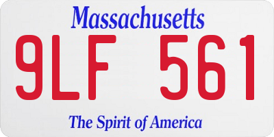 MA license plate 9LF561