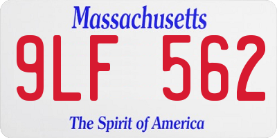 MA license plate 9LF562