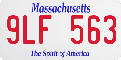 MA license plate 9LF563