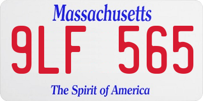 MA license plate 9LF565