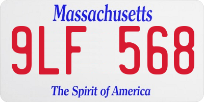MA license plate 9LF568