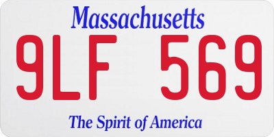 MA license plate 9LF569