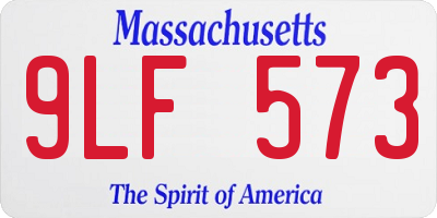 MA license plate 9LF573